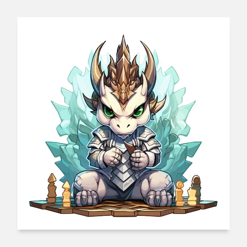 Eisdrache Ritter Kristallkranz Poster 60x60 cm