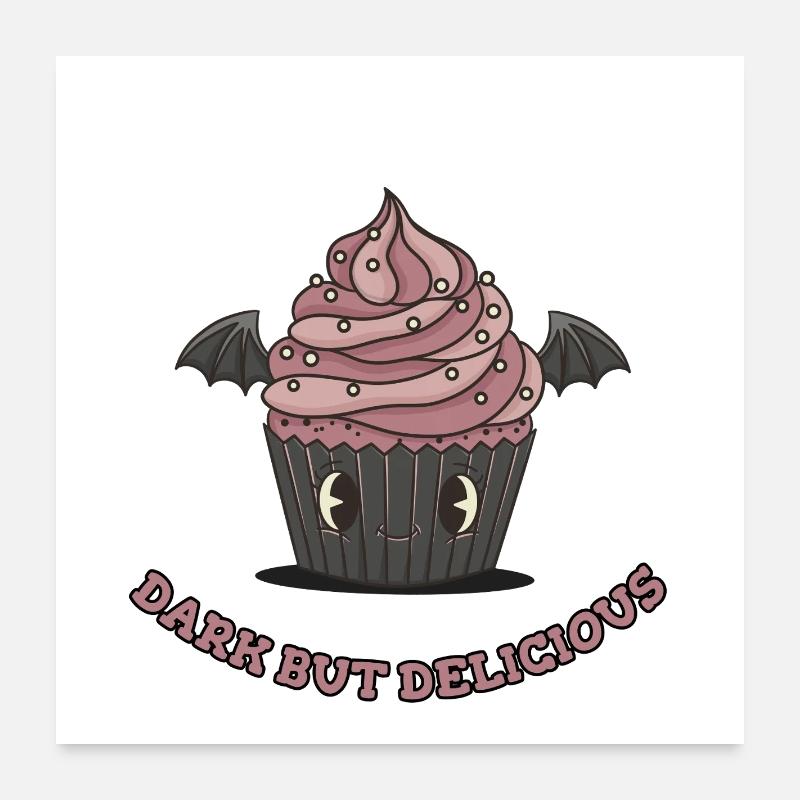 Niedlicher Gothic-Cupcake Poster 60x60 cm