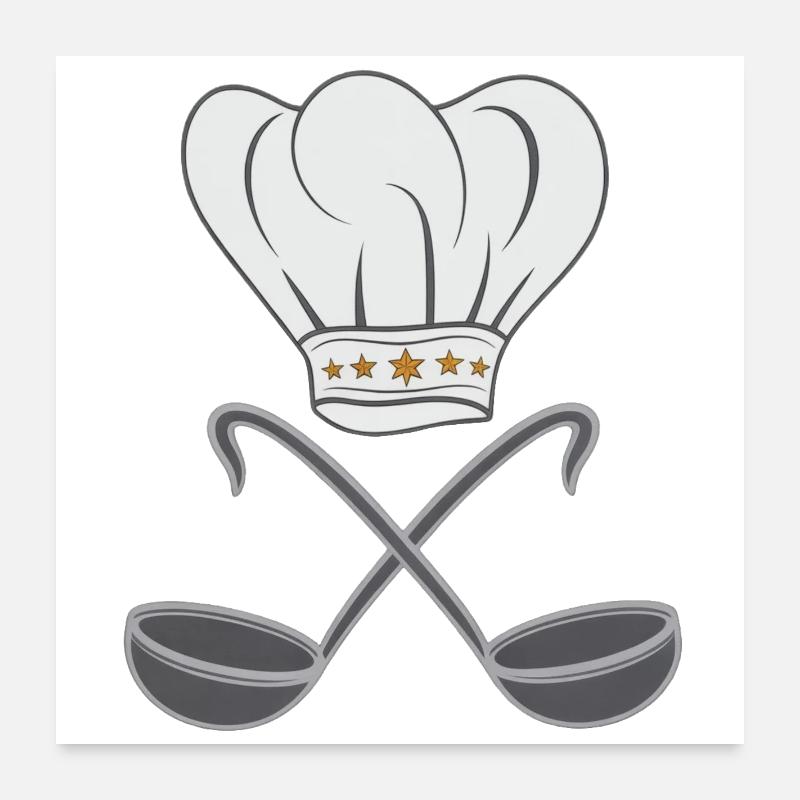 Chef's hat, spoon Poster 24" x 24" (60x60 cm)
