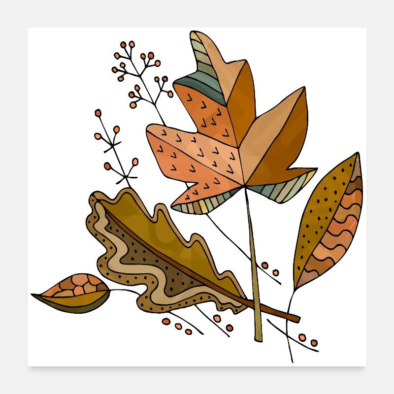 feuilles Poster 60 x 60 cm