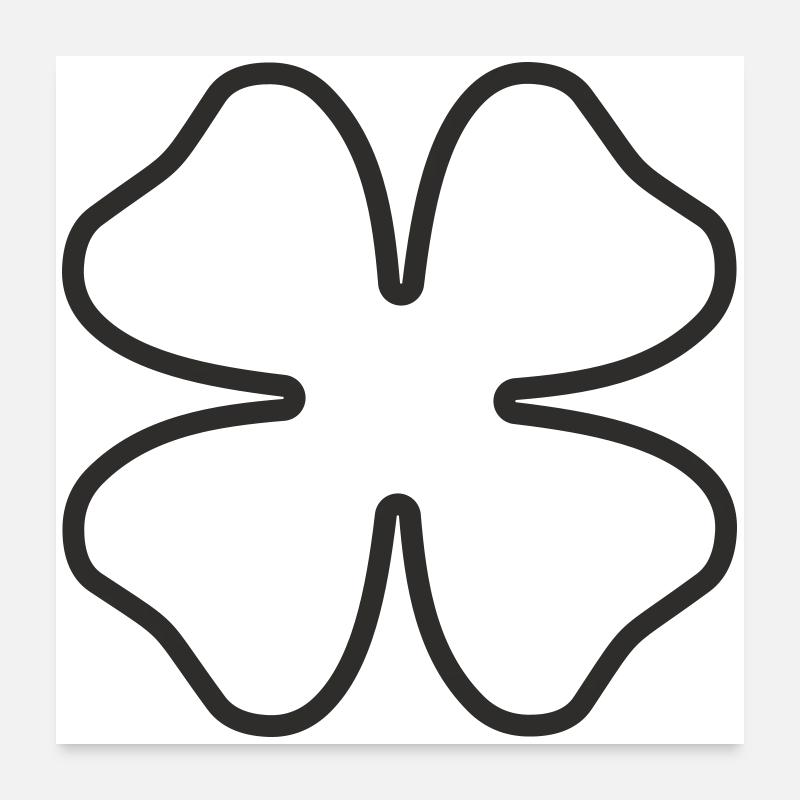 Lucky Charm Shamrock – Design minimaliste Poster 60 x 60 cm
