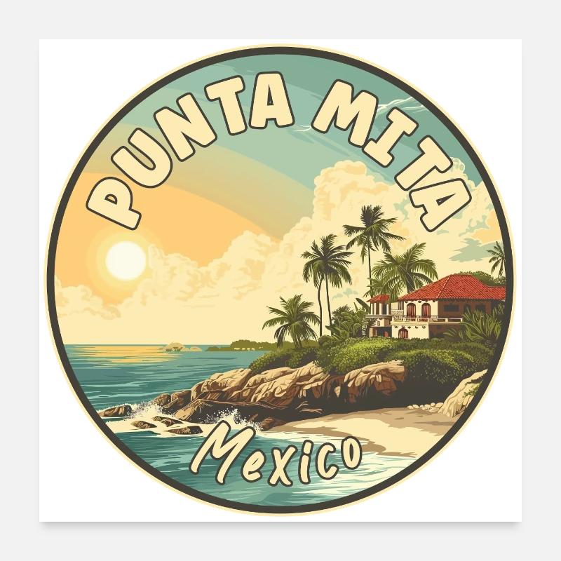 Explorez Punta Mita au Mexique - Paradis tropical Poster 60 x 60 cm