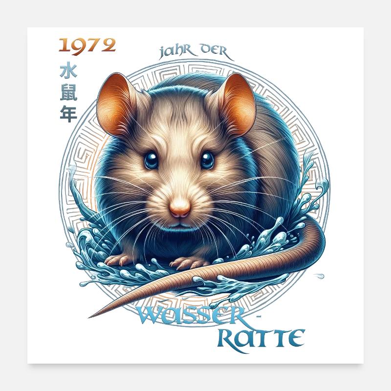 Wasserratte 1972 – Legendär und im Element Poster 60x60 cm