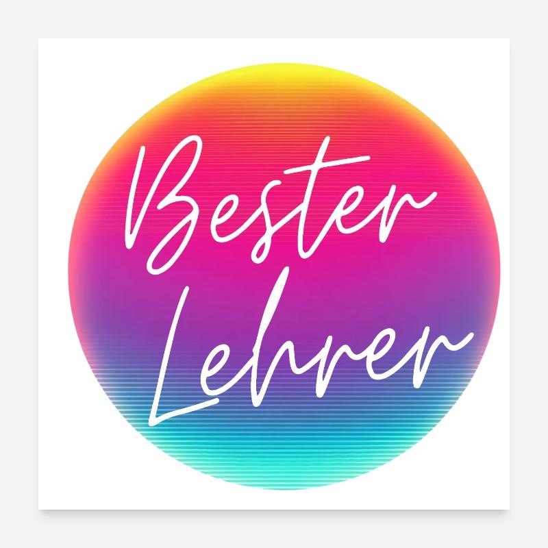Best teachers! Neon circle customizable Poster 24" x 24" (60x60 cm)