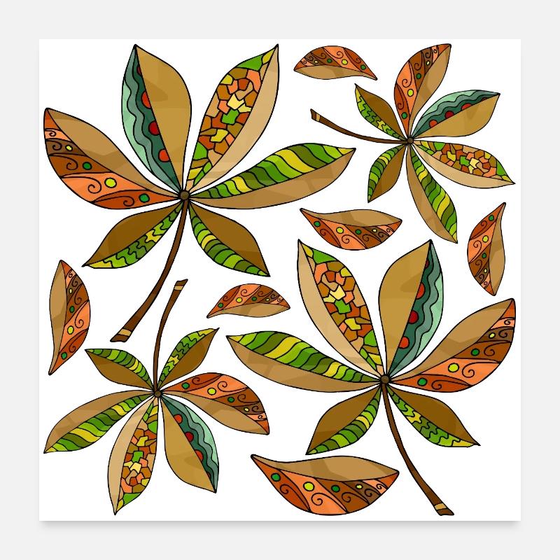 feuilles Poster 60 x 60 cm