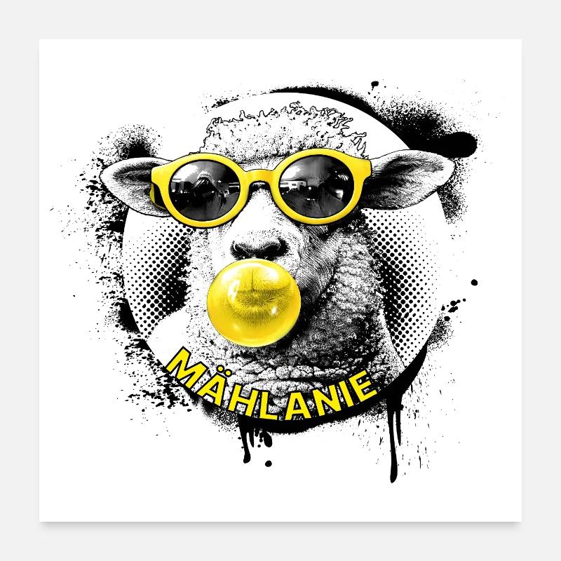 Mählanie – Mouton cool Pop Art Melanie Poster 60 x 60 cm
