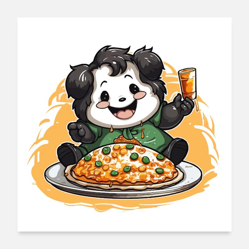 Pizza Panda Celebration Poster 24" x 24" (60x60 cm)