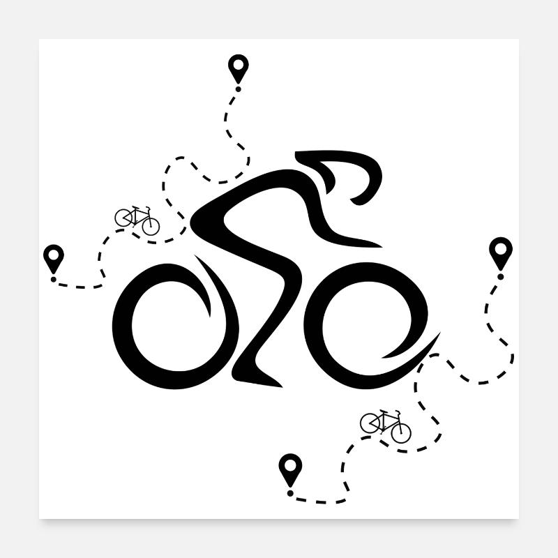 Radfahrer Poster 60x60 cm