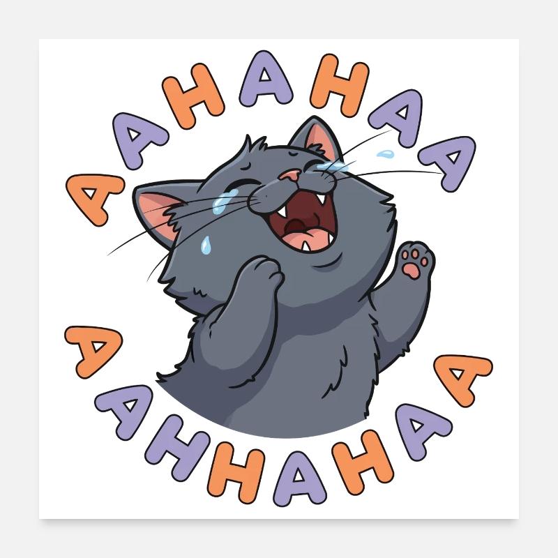 Lachende Katzenexplosion Poster 60x60 cm