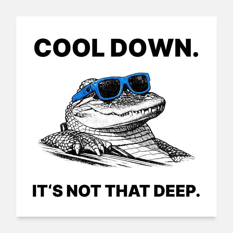 Cool Down – It's Not That Deep Crocodile Halftone Poster 24" x 24" (60x60 cm)