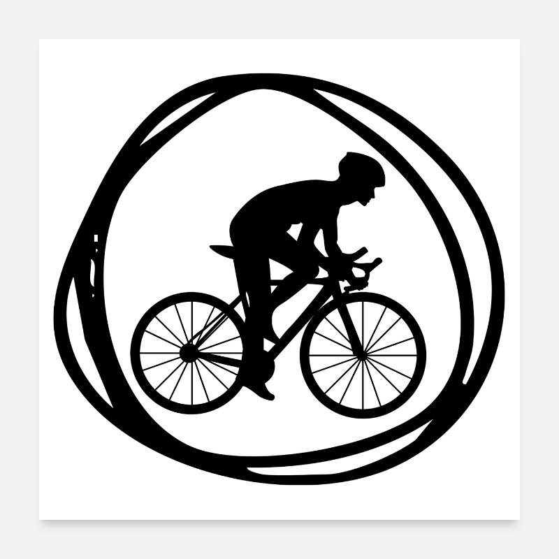 Cyclists Poster 24" x 24" (60x60 cm)