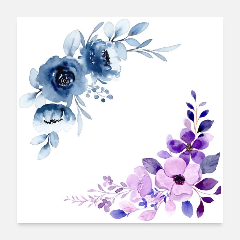 2 Blumensträuße Poster 60x60 cm