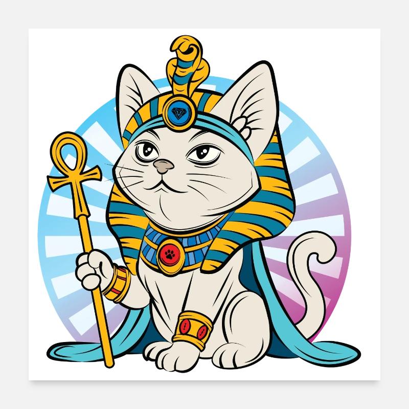 Chat pharaon égyptien Poster 60 x 60 cm