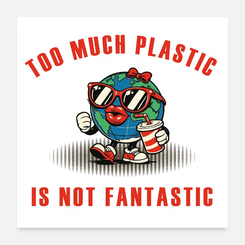 Trop de plastique – pas une expression environnementale exceptionnelle Poster 60 x 60 cm