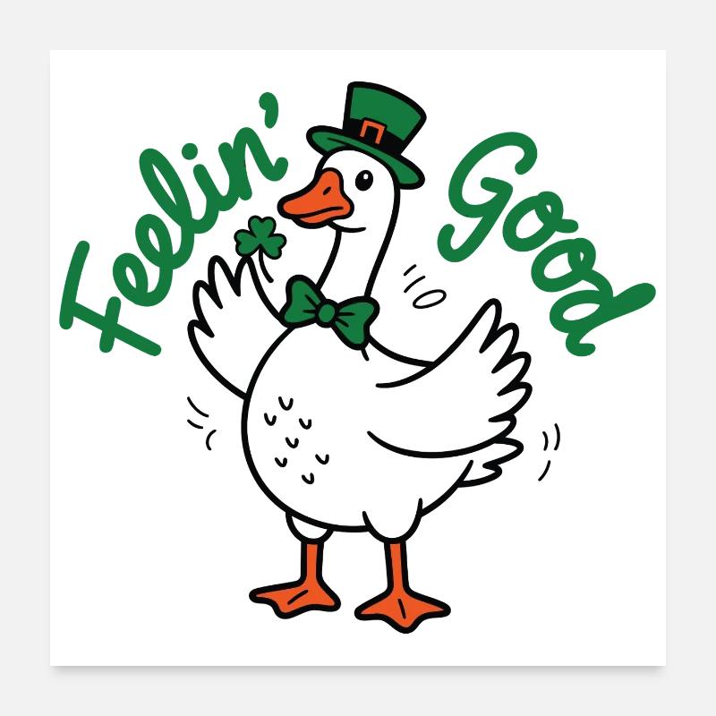 Lucky Duck St. Patrick's Leap Poster 60x60 cm