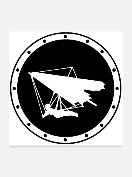 Minimalistisches Ring-Delta-Flügelabzeichen - Poster 60x60 cm - Weiß - Vorne