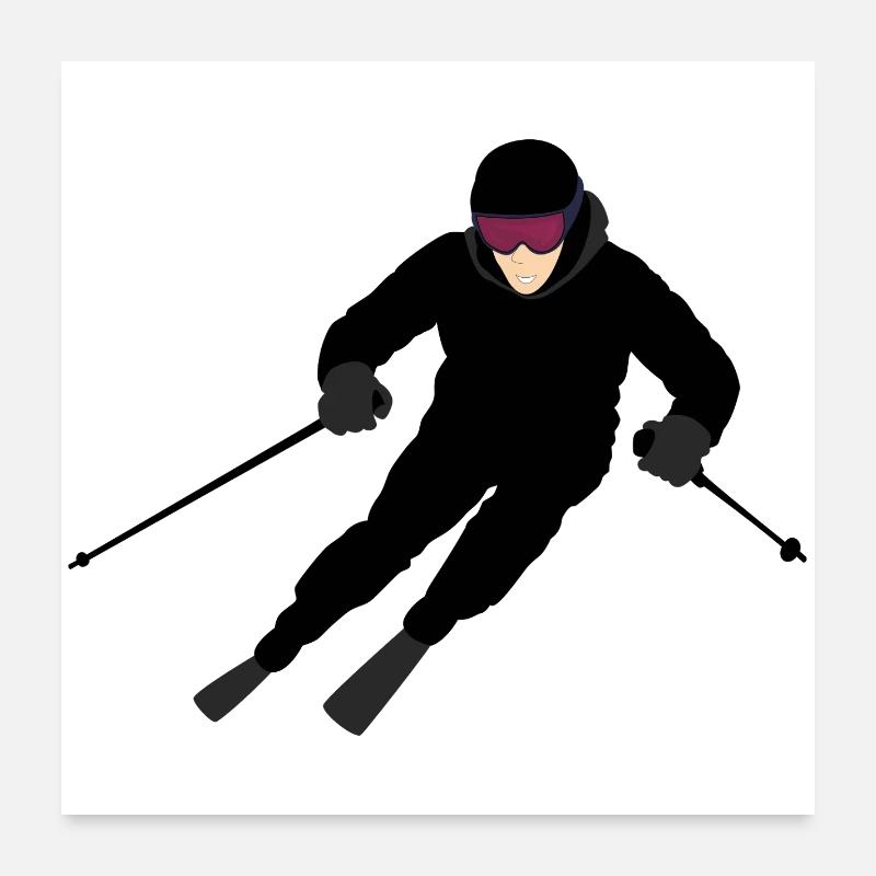 Dynamic skier Poster 24" x 24" (60x60 cm)