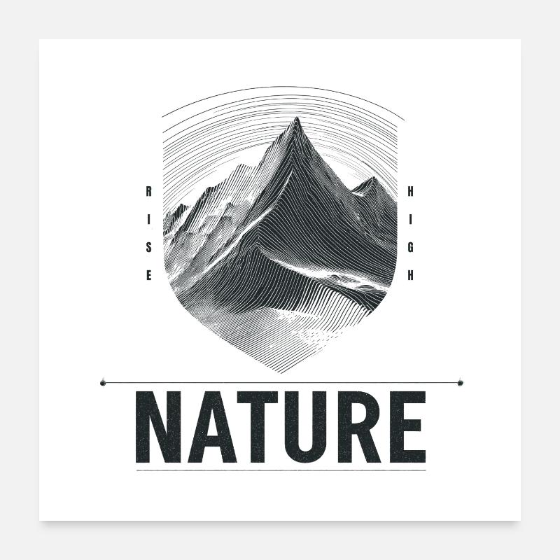 Mountain Landscape Shield Nature Poster 24" x 24" (60x60 cm)