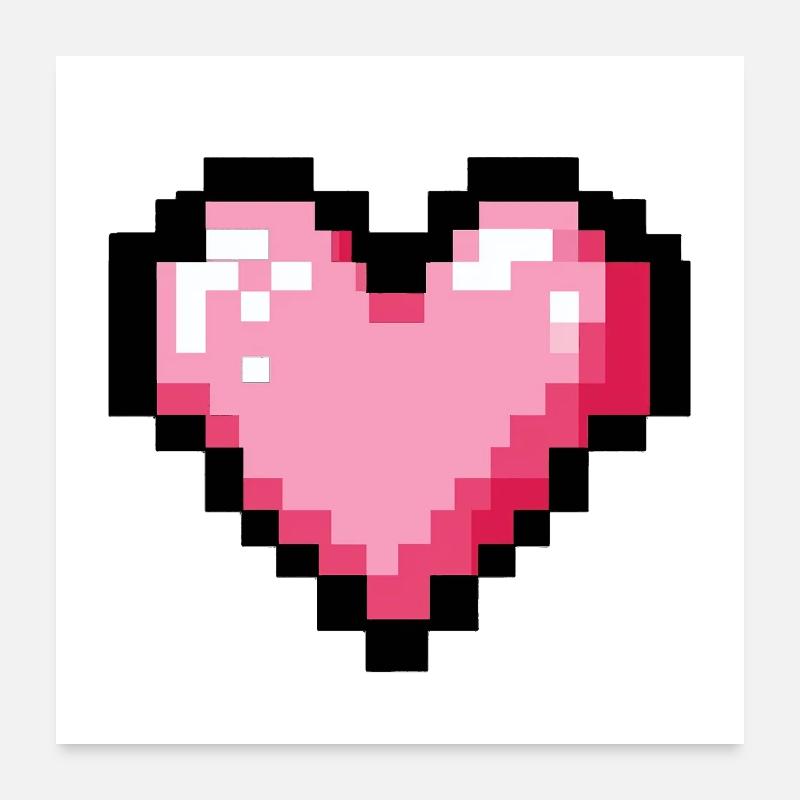 Retro 8-Bit-Pixelherz Poster 60x60 cm