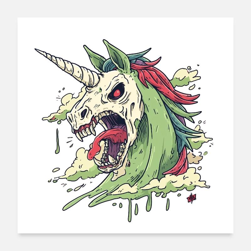 Chaos du Crâne de Licorne Poster 60 x 60 cm