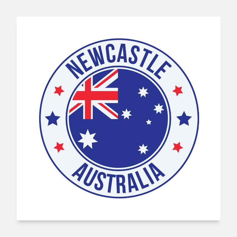 Newcastle Australien Abzeichen-Emblem Poster 60x60 cm