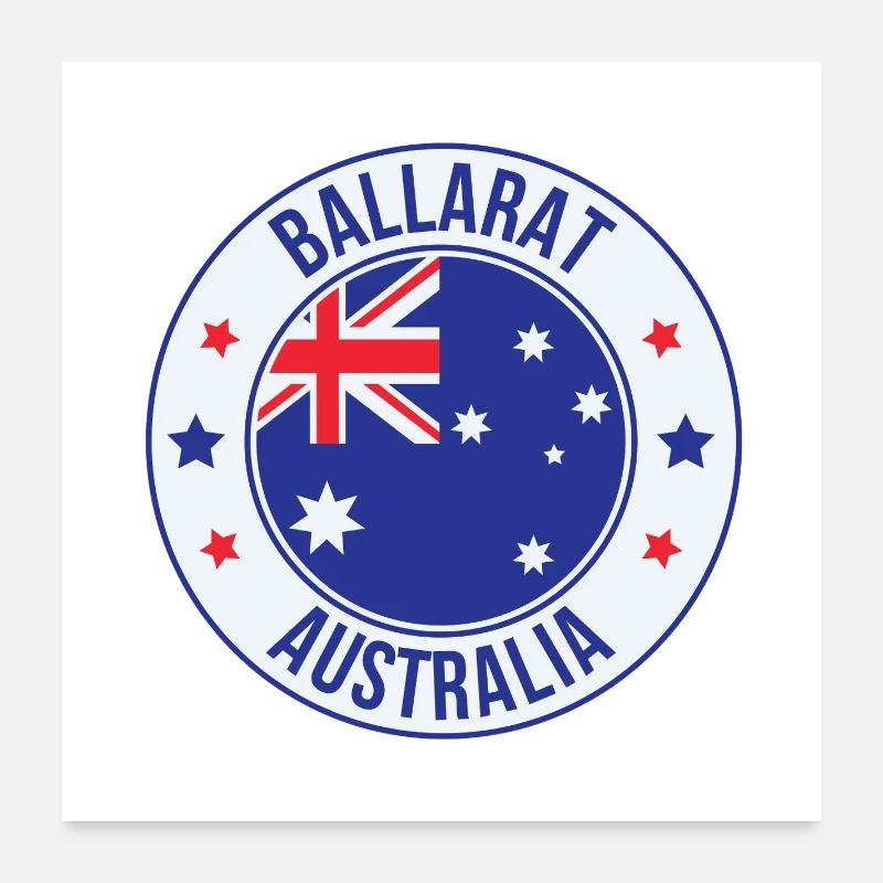 Ballarat Australien-Emblem Poster 60x60 cm