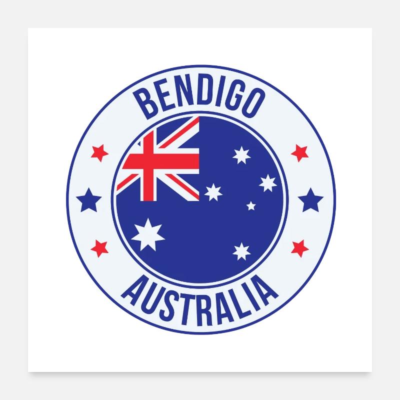 Bendigo Australia Emblem Poster 24" x 24" (60x60 cm)
