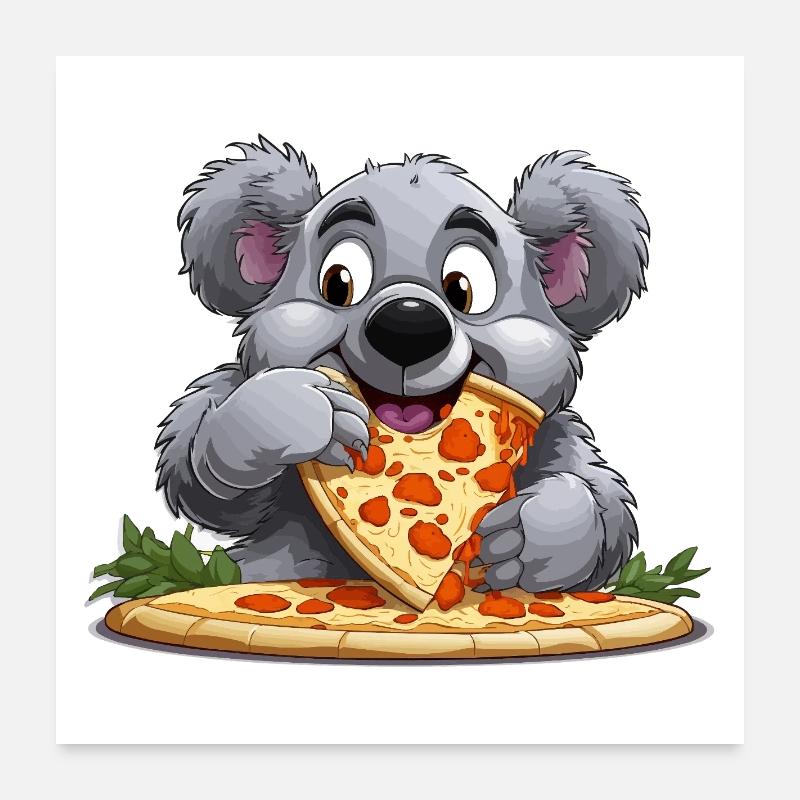 Pizza Love Koala Poster 24" x 24" (60x60 cm)