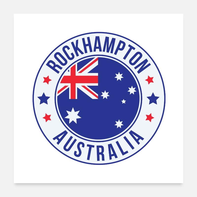 Rockhampton Australien-Emblem Poster 60x60 cm
