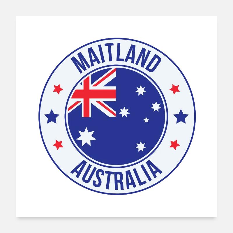 Maitland-Australien-Emblem Poster 60x60 cm