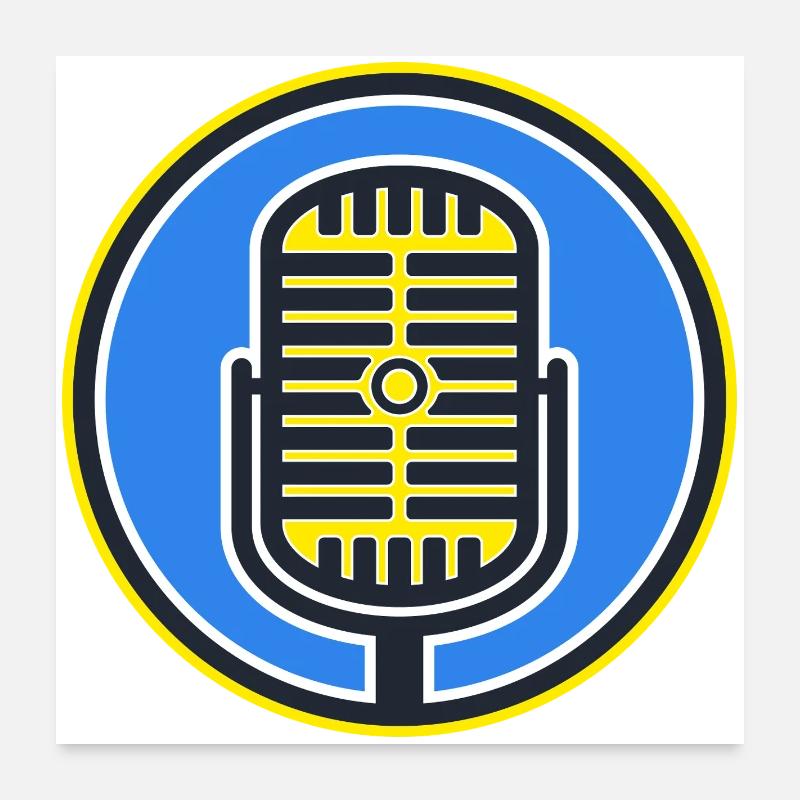 Retro-Mikrofonabzeichen Poster 60x60 cm
