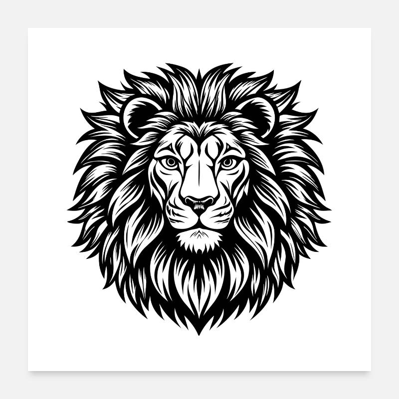 Lion head Poster 24" x 24" (60x60 cm)