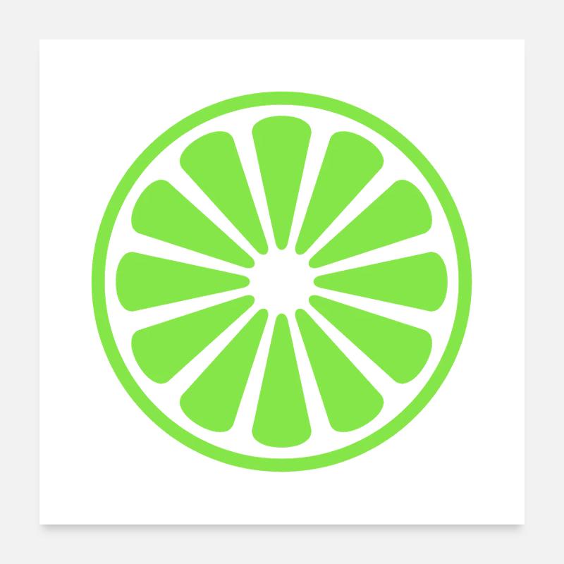 Tranche de citron vert Poster 60 x 60 cm