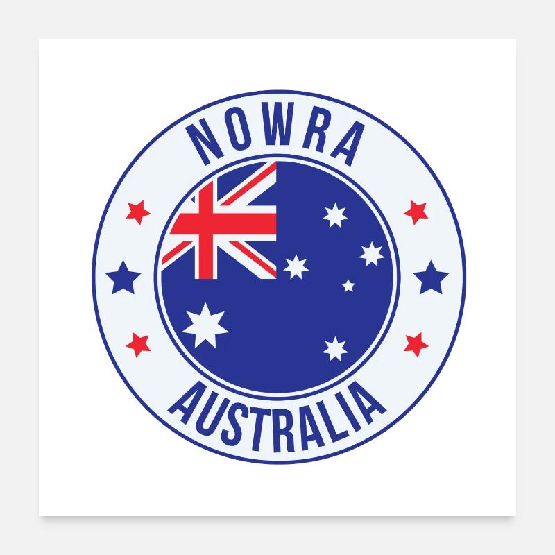 Nowra Australia Rundflaggenabzeichen Poster 60x60 cm
