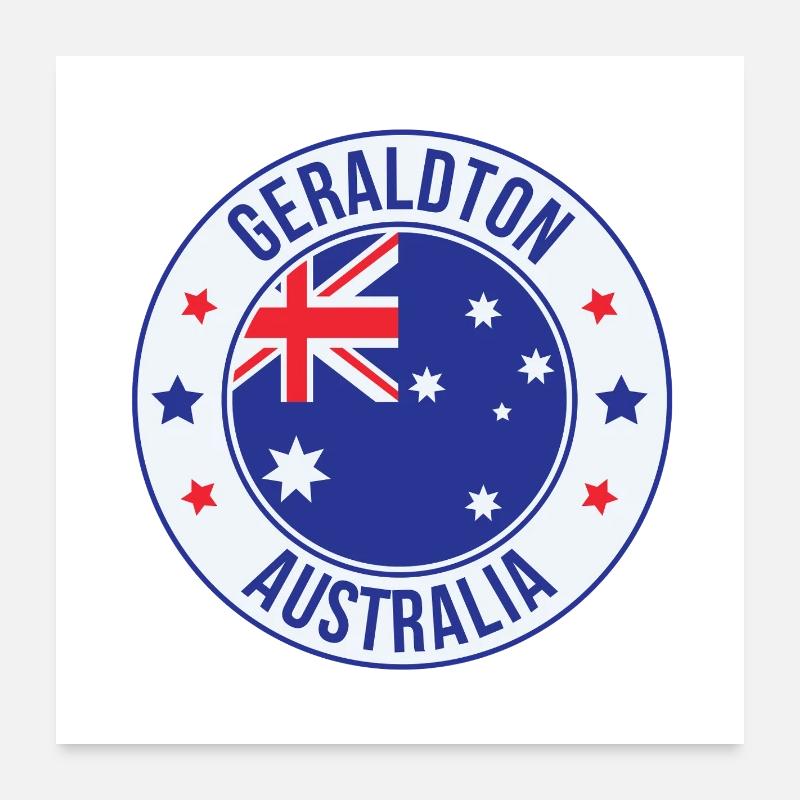 Geraldton Australia Badge Poster 24" x 24" (60x60 cm)