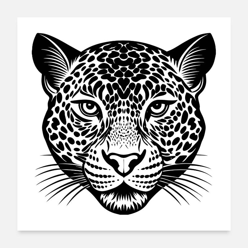 Tête de léopard Poster 60 x 60 cm
