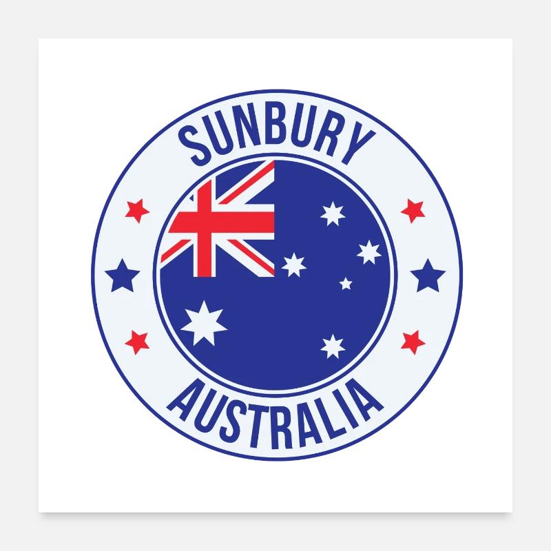 Emblème du drapeau australien de Sunbury Poster 60 x 60 cm