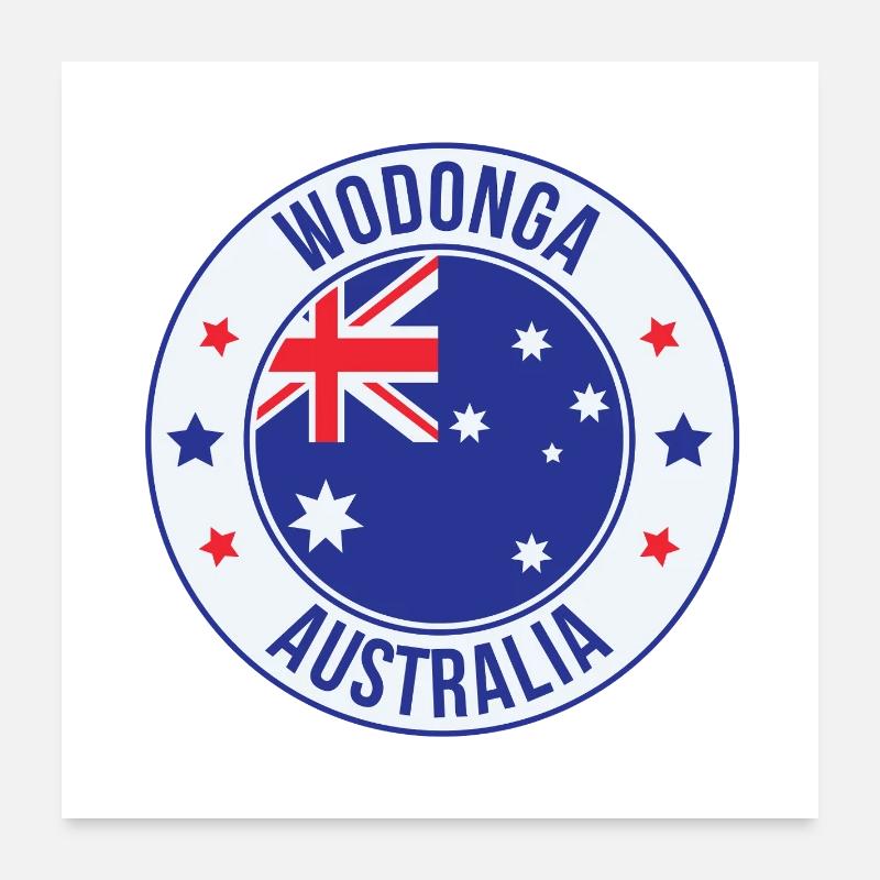 Wodonga Australia Abzeichen Poster 60x60 cm