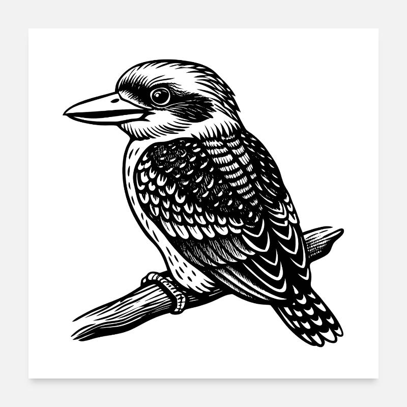 Kookaburra Poster 60 x 60 cm