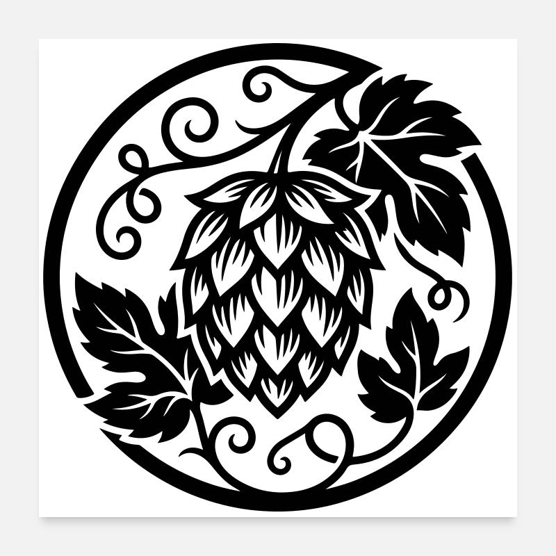 Hop bud Poster 60 x 60 cm