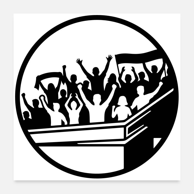 Fans Stadion Silhouette Poster 60x60 cm