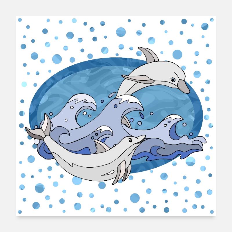 Dolphins Poster 24" x 24" (60x60 cm)