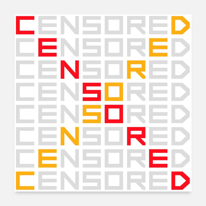 Censored Funny Statement Freedom Logo Poster 24" x 24" (60x60 cm)