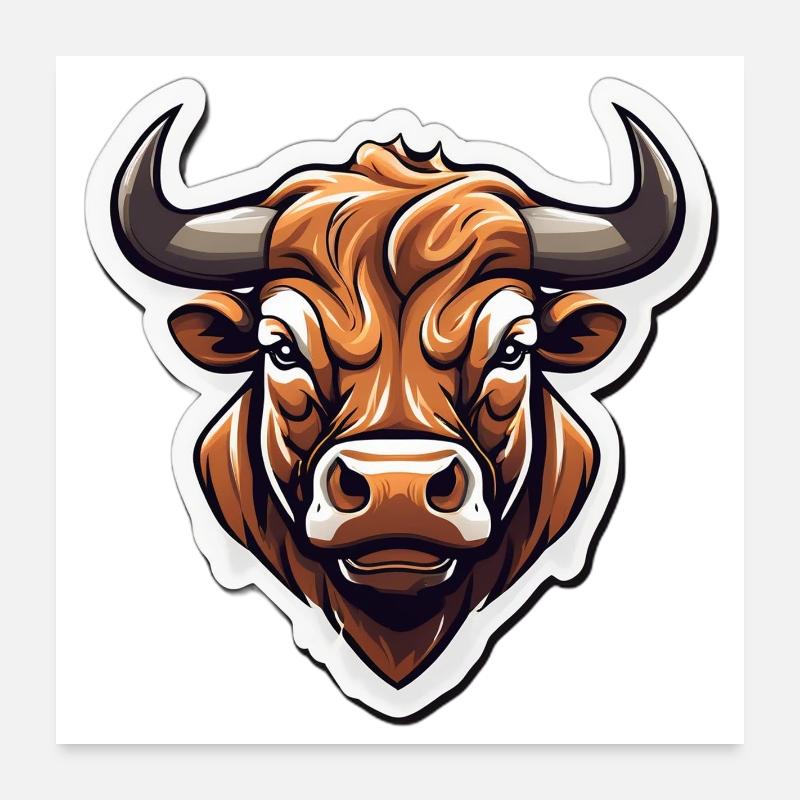 Expressive Taurus Stylized Logo Poster 24" x 24" (60x60 cm)