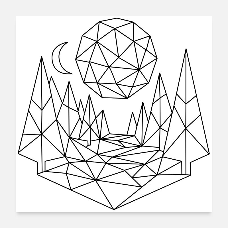 Polygone du paysage Poster 60 x 60 cm