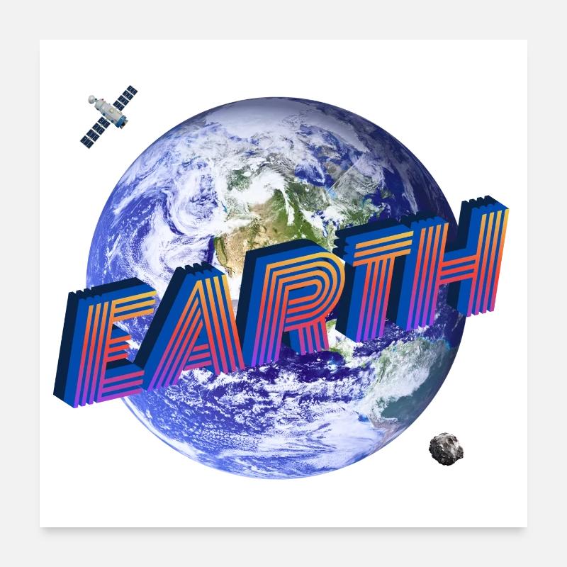 EARTH - Série Espace Extra-Atmosphérique Poster 60 x 60 cm