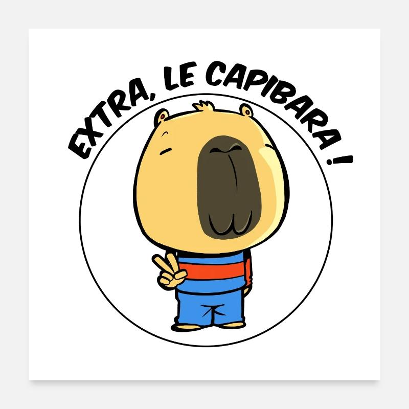 Extra, le capibara Poster 60 x 60 cm