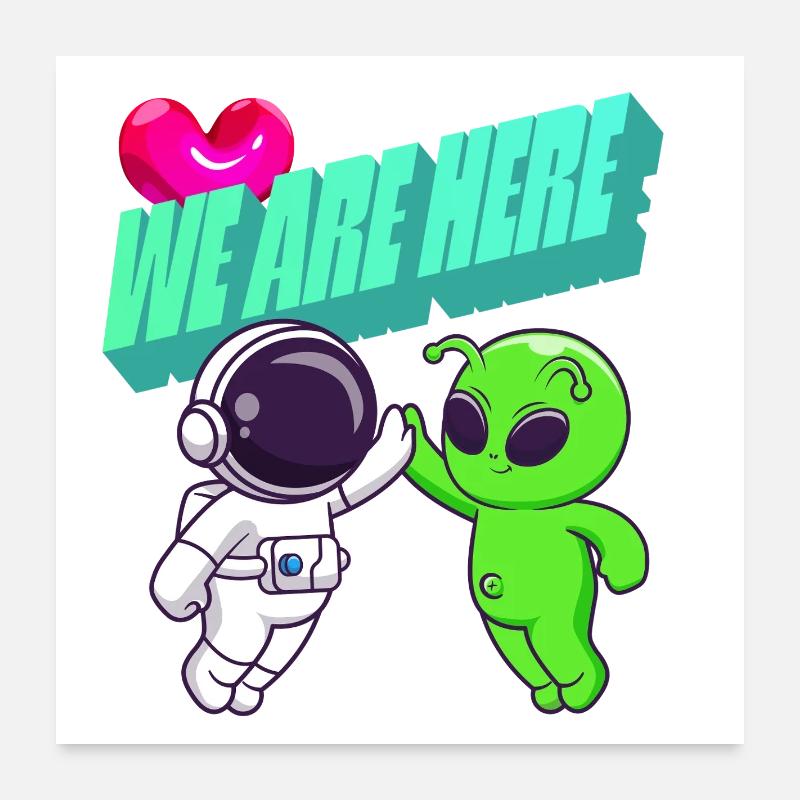 We Are Here - Série animée Alien Poster 60 x 60 cm