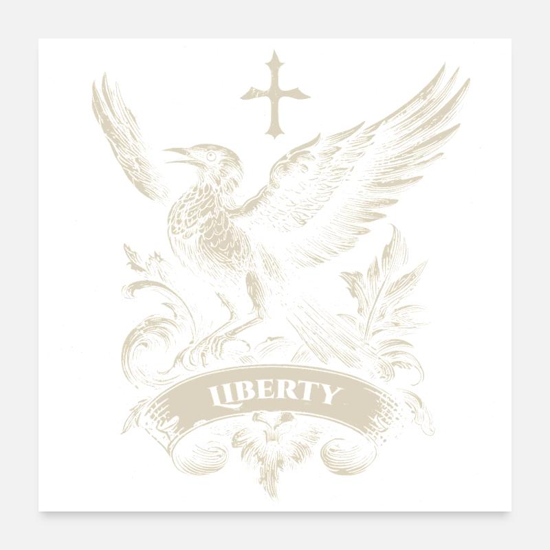 Emblème Liberty Eagle Vintage Poster 60 x 60 cm