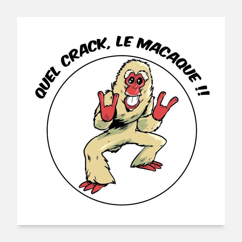Quel crack, le macaque ! Poster 60 x 60 cm